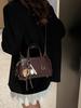 Retro Korean-Style Solid Color Boston Handbag - Women's Single Shoulder Crossbody Bag