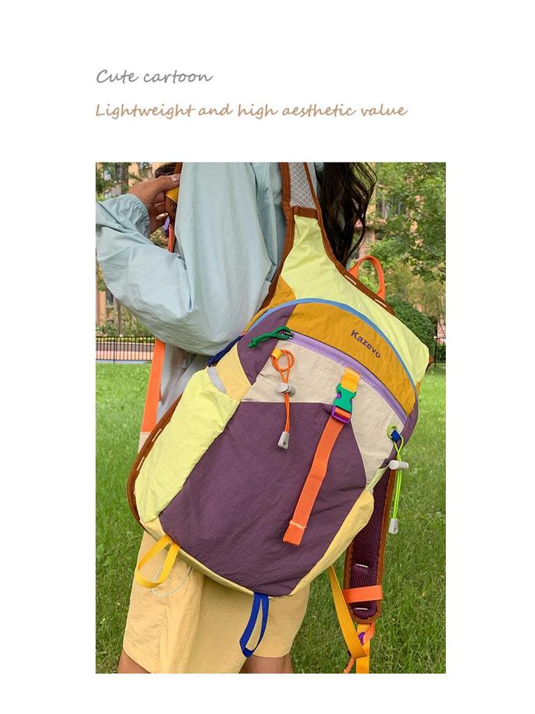 Women's Colorblock Student Travel Backpack - Trendy, Lightweight, Large Capacity