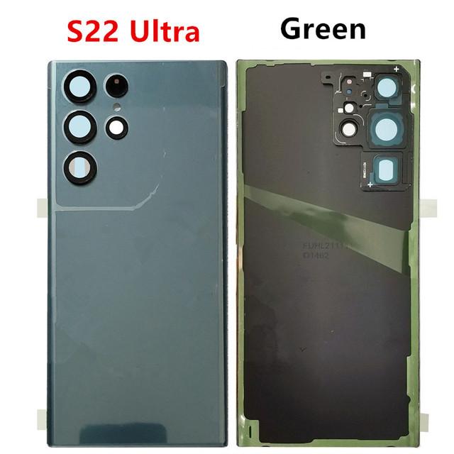 S908 Housing For Samsung Galaxy S22 Ultra Plus S901 S906 5G Battery Cover Glass Repair Back Door Rear + Logo Camera Lens