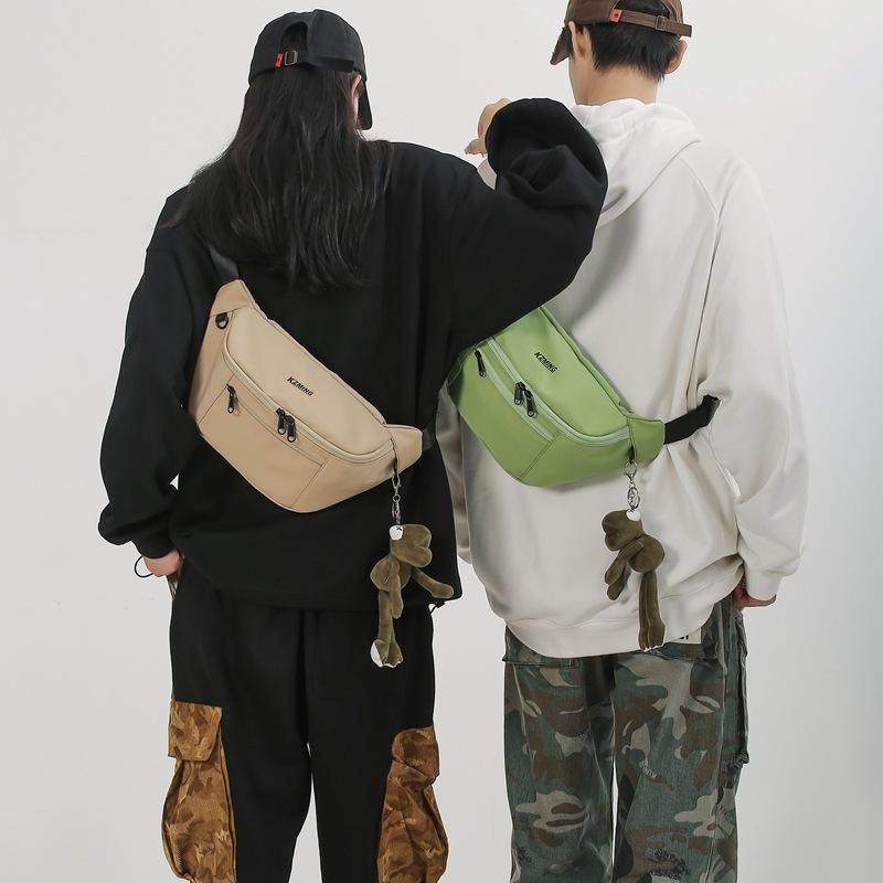 Men's and women's trendy sports and leisure bags 2025 spring new versatile shoulder messenger bags cycling chest bags fanny packs