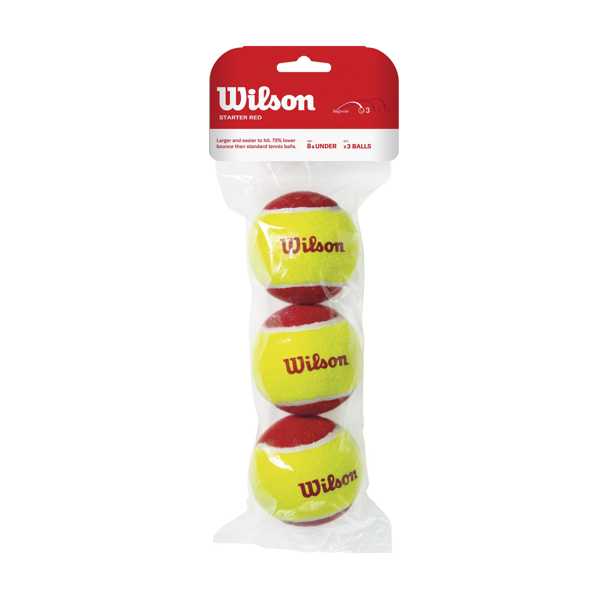 Wilson Tennis Sponge STARTER RED Yellow x WRT137001 Junior/Kids Balls, Balls, (3-pack), Red,