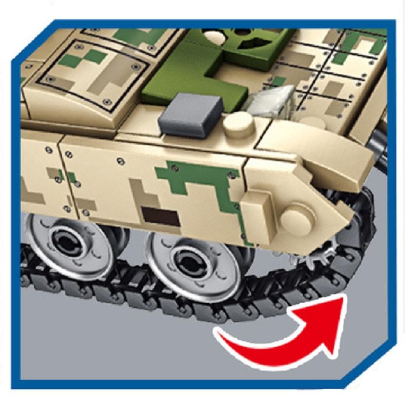 432pcs Military Capital Main Tank Model Building Blocks Model Set High-Tech WW2 German Army Weapon Bricks Children Boy Toy