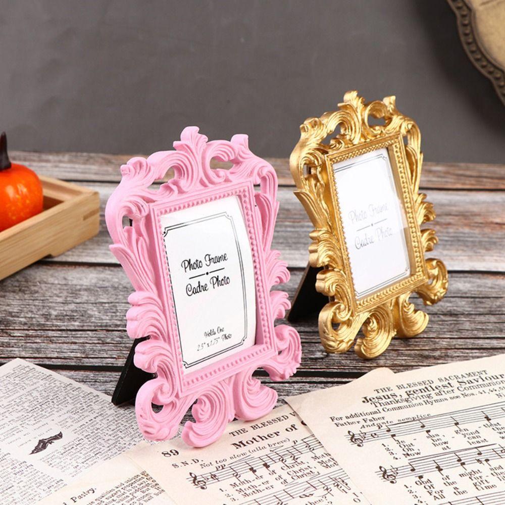 Resin Wedding Photo Frame Photo Prop Baroque Photo Holder Mini Retro Photo Frame