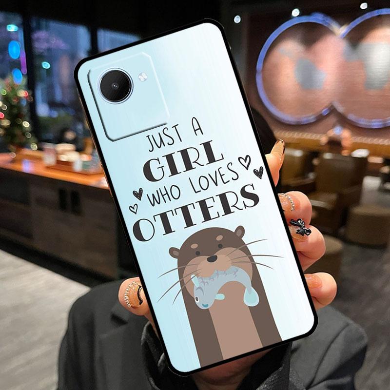 Cute Cartoon Otter Case For Realme 13 Pro Plus 12 11 14 15 GT6 GT7 Pro C15 C35 C53 C55 C61 C63 C65 C67 C71 C75