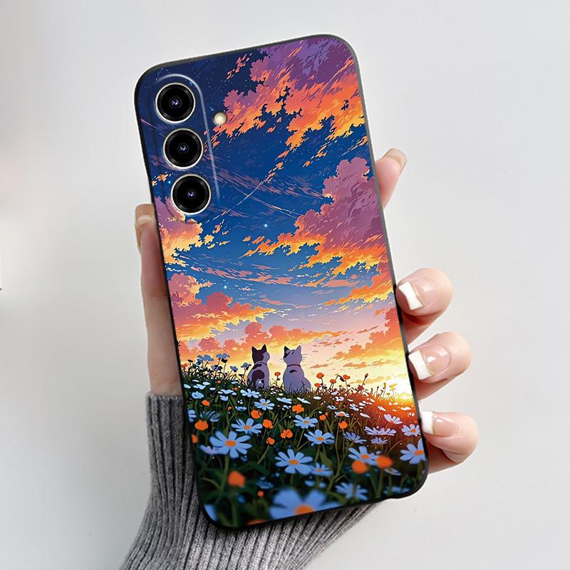 New Design Phone Case For ZTE Blade V80 Max/Nubia V80 Max Jelly Black Anti-scratch Soft Casing Colorful Rosy Cloud Pattern Shell