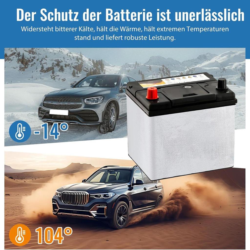 Car Battery Insulated Sleeve 40.16x7.09 Inch Fireproof Flexible Shield Insulation Cover Car Battery Wrap For RV Trailer Boat