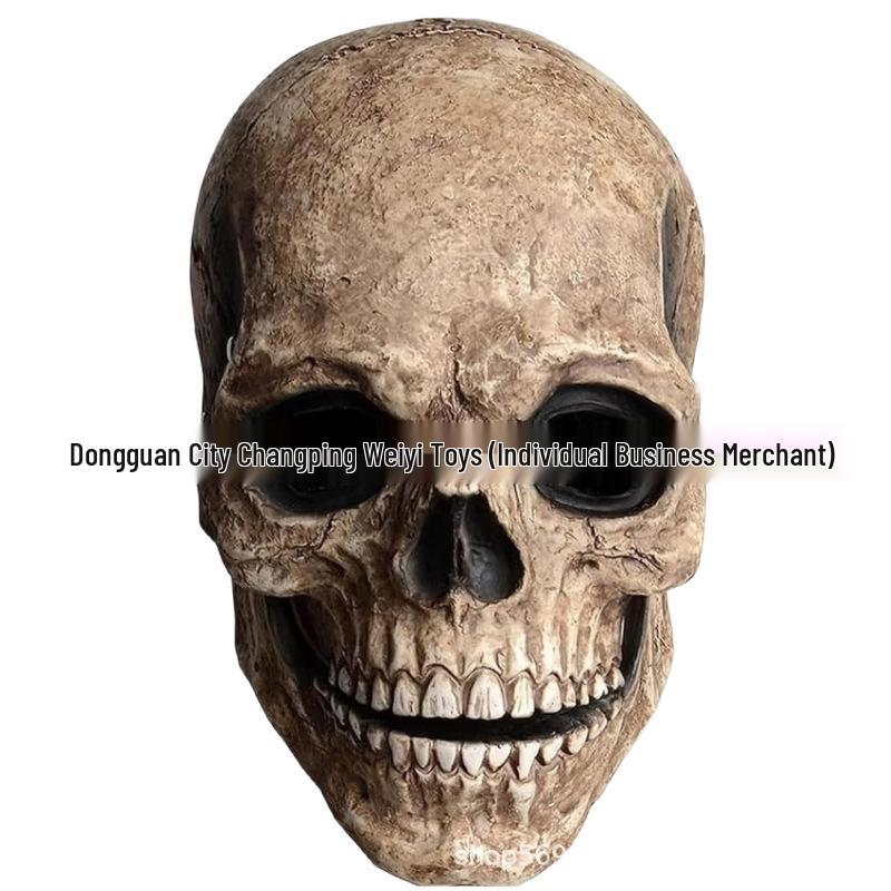 Terror Skull Halloween Mask with Movable Jaw
