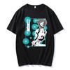 100% Cotton Anime Harajuku Ayanami Rei Printing Tshirt MenMomen Oversized Short Sleeve T-shirt Spring Summer Tops