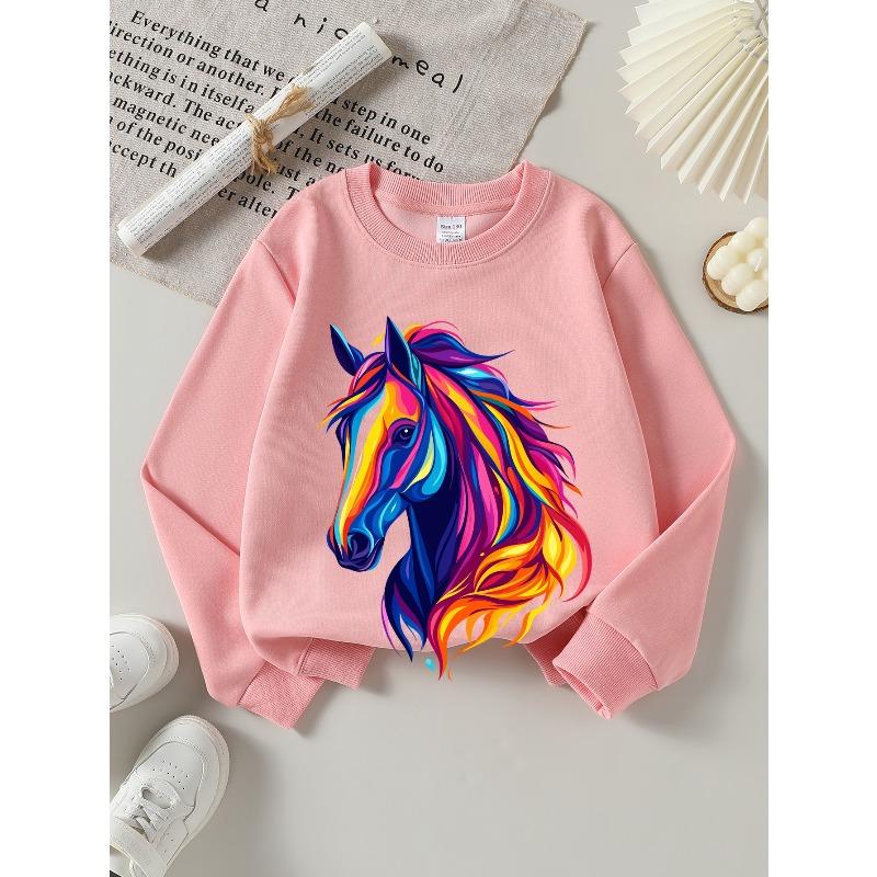 Kids Sweatshirt,Casual Sweatshirt Printed Round Neck Pullover, Round Neck Fashion Sweatshirt Featuring Prints, Autumn and Winter