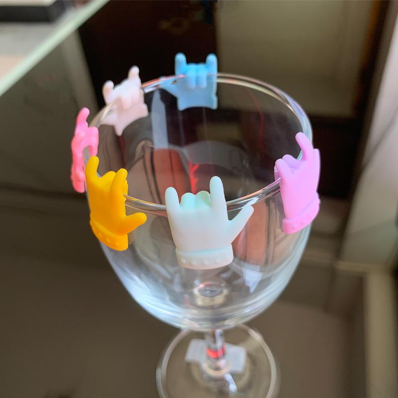 Silicone Finger Wine Glass Marker Creative Glass Goblet Recognizer Distinguishing Sign Recognizer