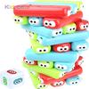 Montessori Stacking Tower Colorful Building Balance Block with Dice for 1-3 Players Family Party Game Interactive Birthday Gift