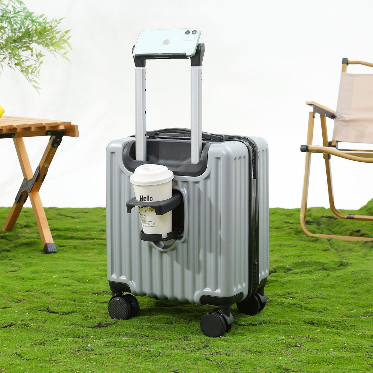 

14-дюймовый легкий ручной чемодан-тележка с кодовым замком для авиакомпании Spring Airlines Three-Section Handle [Premium Lining]