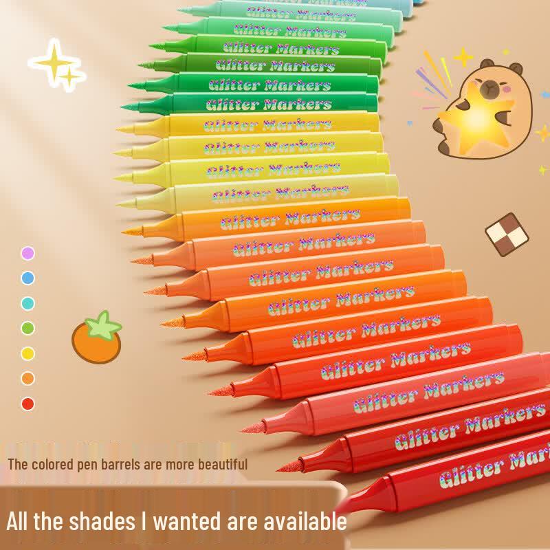 Colorful Glitter Marker Pen Set