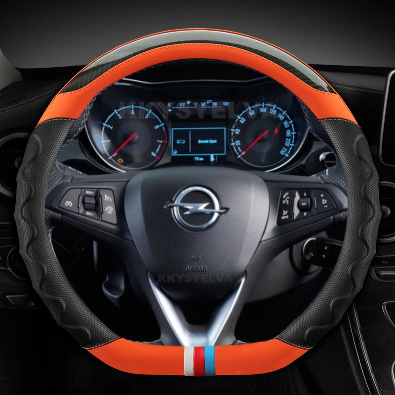 Car Steering Wheel Cover D Shape Leather For Opel Astra 2015- Corsa Combo Mokka 2018- Grandland X Ignia CT 2017-