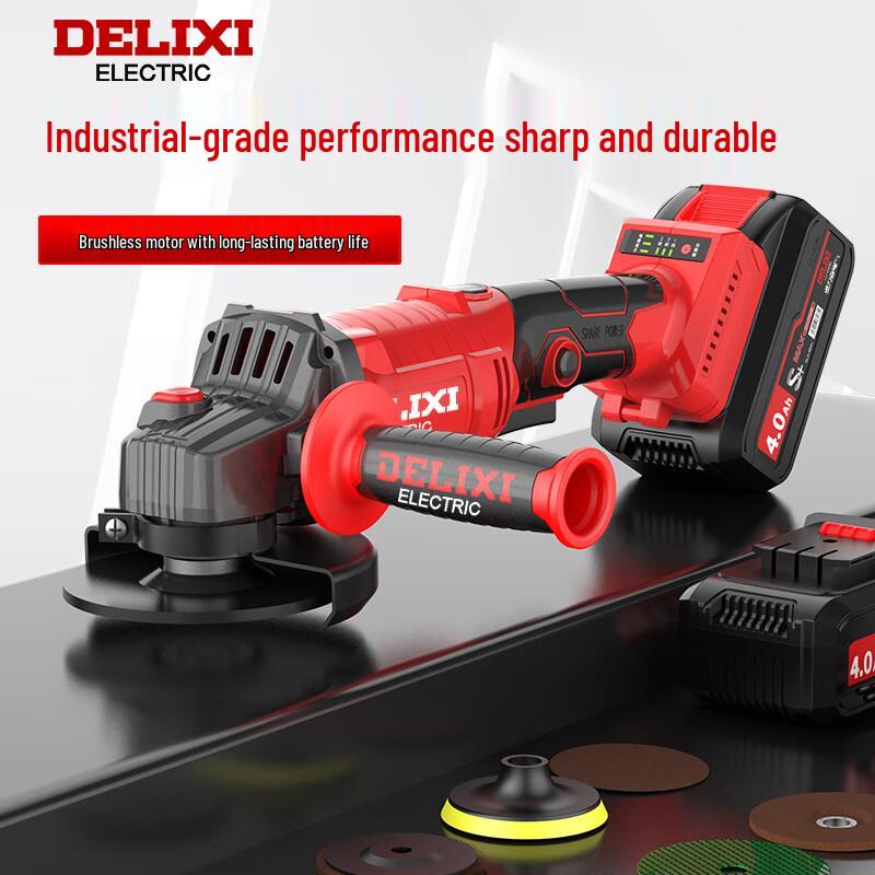 DELIXI ELECTRIC Cordless Brushless Angle Grinder CN plug (adapter included)
