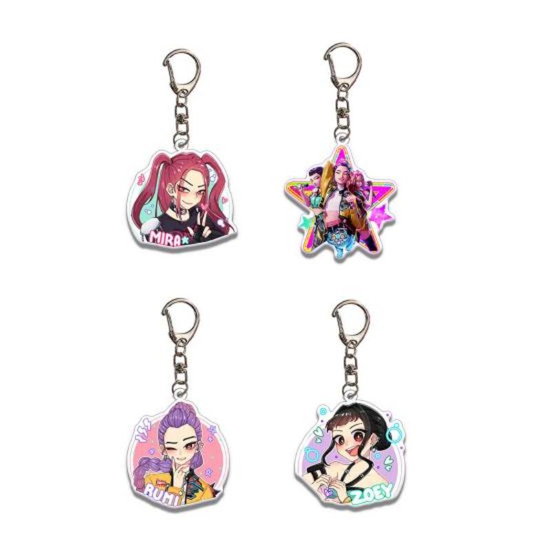 HUNTRIX Jägerin Mädchen Acryl Schlüsselanhänger Set, K-Pop Idol Cartoon Charakter Tasche Anhänger, Niedlicher Anime Schlüsselanhänger für Kinder und Fans
