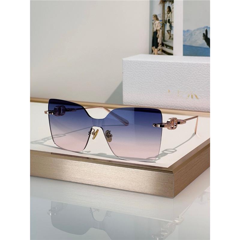 Women's Fashion Rimless Metal Sunglasses CHAIN M1U - UV Protection, Large Frame