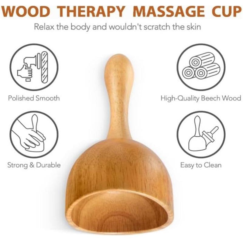 Handgefertigter Massagebecher aus Holz, Schwedischer Holzbecher, Lymphdrainage-Massagegerät, Für Körperformung Anti-Cellulite Gua Sha