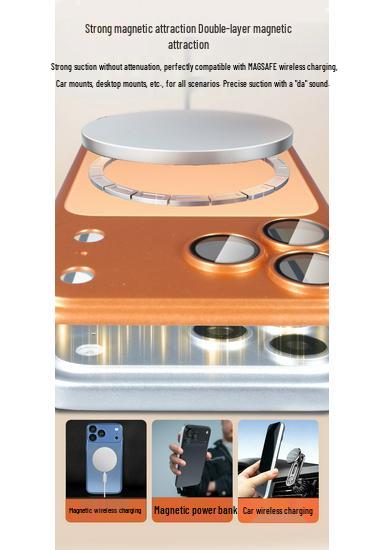iPhone 17 Pro Max Case - Frosted Magnetic Back with Protective Lens Film, Compatible with Apple 16