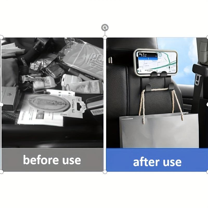 Versatile Car Seat Hook with Phone Holder - Durable PC Material, Fits Most Vehicles