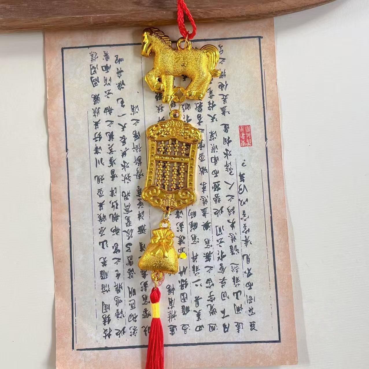 

HOT 2026 Year Of The Horse Wall Hanging Car Ornament Chinese New Year Zodiac Horse Pendant Lucky Decoration Housewarming Gifts