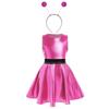 Girls Space Alien Dress Set Round Neck Sleeveless Contrast Waist Invisible Zipper Metallic Dress Hair Hoop