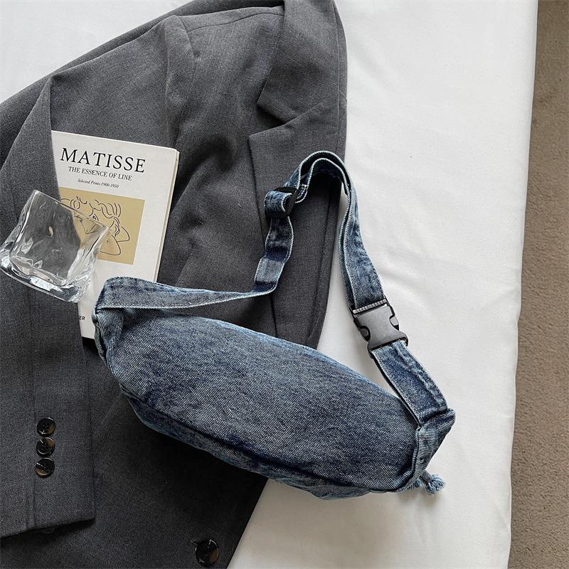 Chest Bag Women's Crossbody Bag Large Capacity Waist Bag Shoulder Bag Denim Mobile Phone Bag