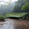 Lightweight Portable 4 in 1 Hammock Tent with Rain Tarp and Mosquito Net for Hiking Jungle Outdoor in Blue