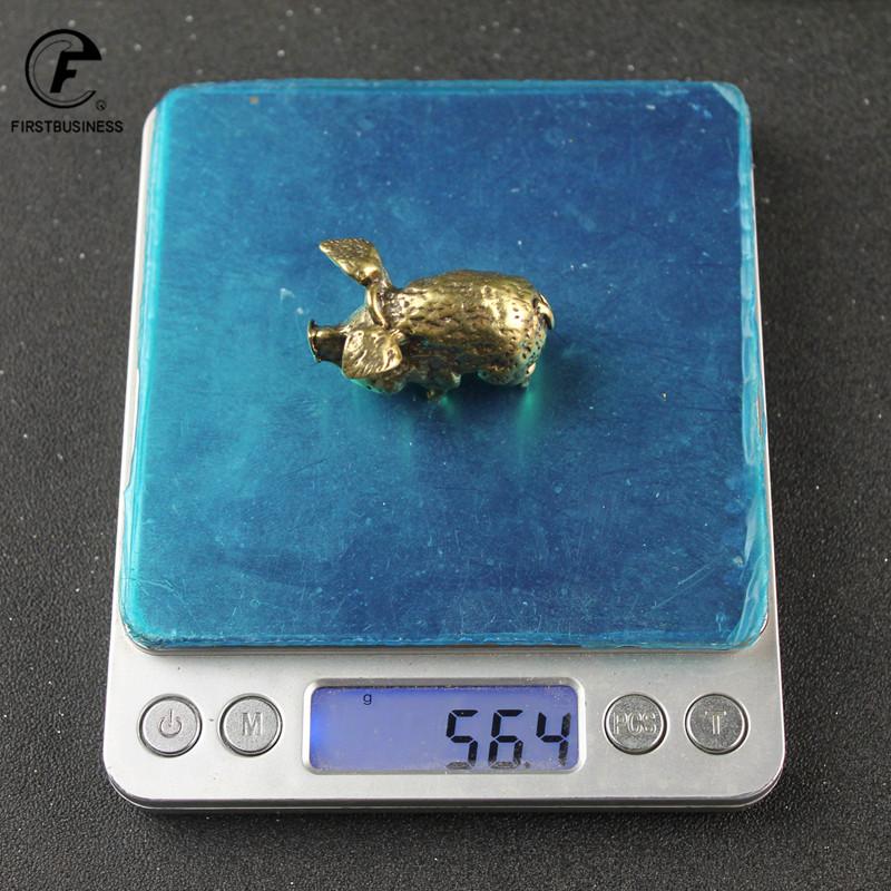 Retro Copper Chinese 12 Zodiac Flying Pig Statue Home Decoration Antique Brass Lucky Animal Figurine Small Table Desk Ornaments