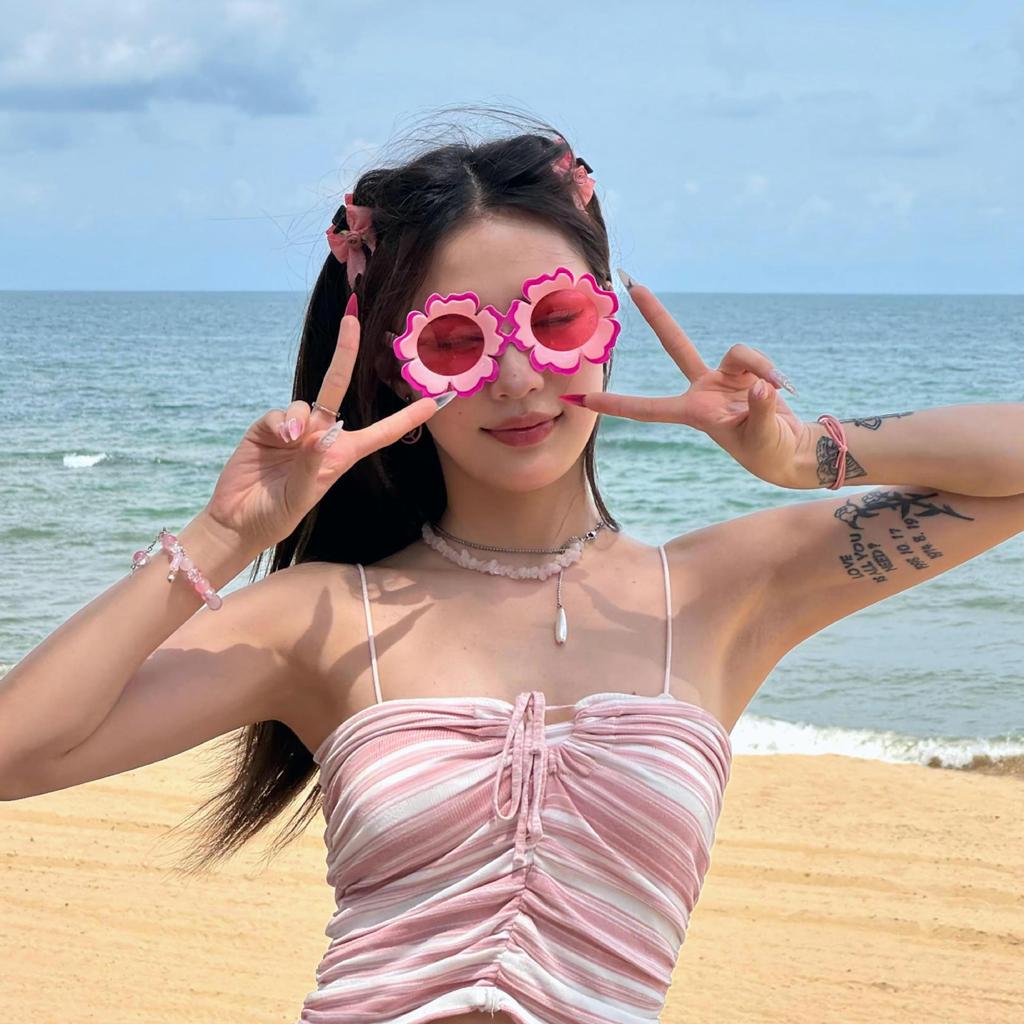 Flamingo Havajská plážová párty Selfie brýle rekvizity