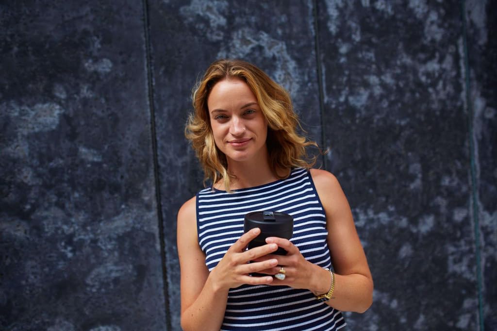 Mind Art Stojo Foldable Tumbler, Biggie, 355ml, 90mm Diameter x 127mm High, Carbon Fiber