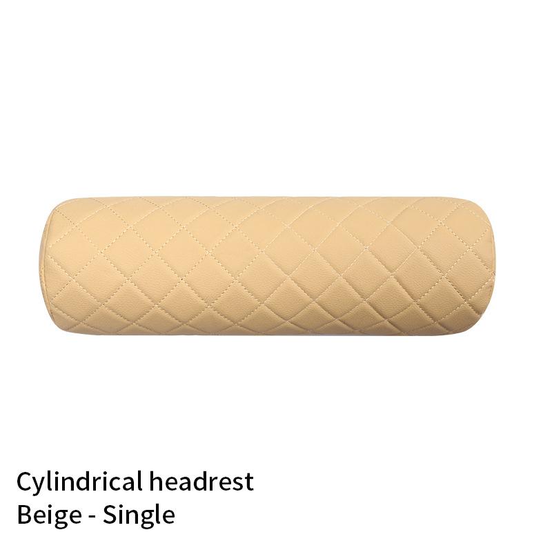 Luxury Car Seat Neck Pillow Headrest Leather Memory Chair Cervical Pillow Breathable Office Headrest Foam Protector Cylindr T3K2