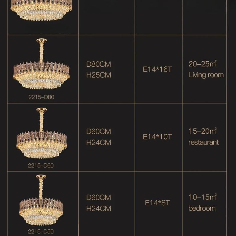 Light Luxury Style Crystal Chandelier, Post-modernist, Simple, for Living Room, Villa, European Bedroom, Restaurant, Crystal Lamps