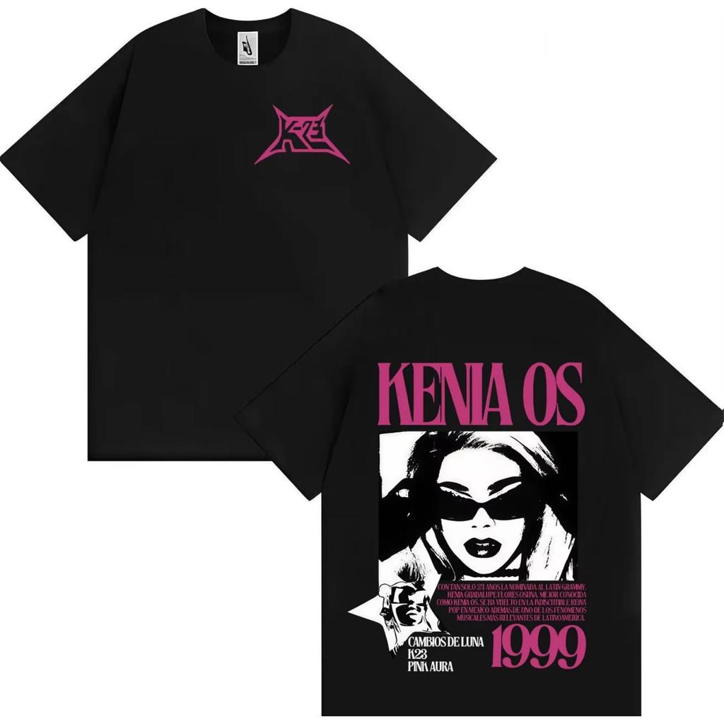 Kenia Os Pink Aura Summer Album Graphics T Shirts Mens Women Harajuku T-Shirts High Quality Classic Oversized Y2K Cotton T-shirt
