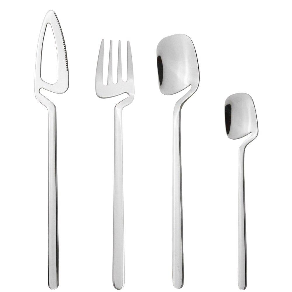 Purple Dinnerware Set 18/10 Stainless Steel Tableware Cutlery Set Knives Forks Coffee Spoons Party Home Kitchen Silverware Set