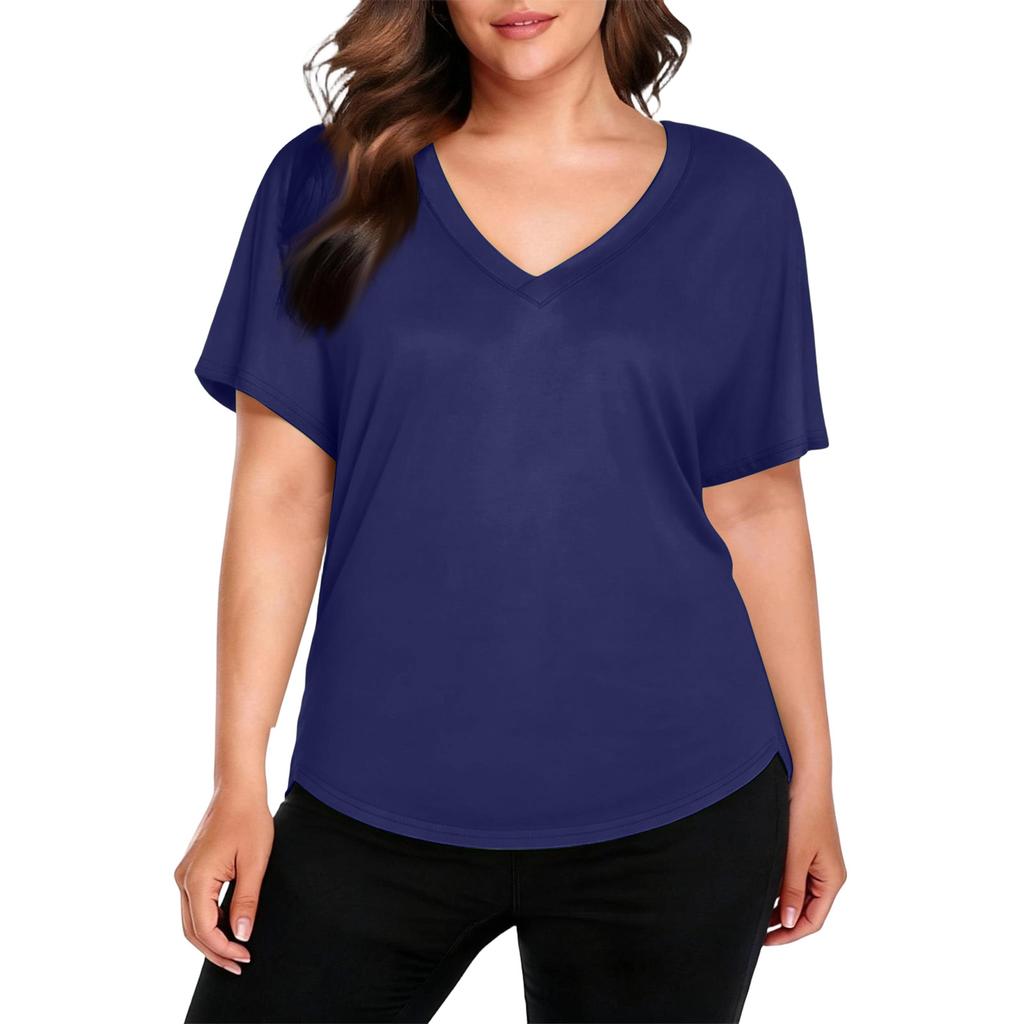 V Neck T Shirts for Women Casual Short Sleeve Shirts for Women Comfortable Spring Tops for Women Loose Fit Summer Tops for Women