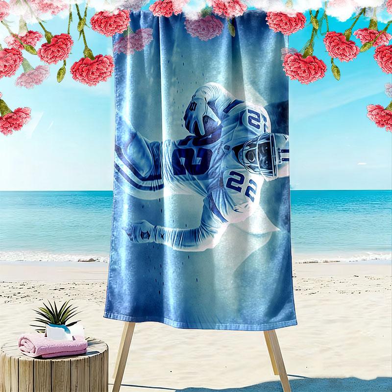 Emmitt Smith Print Beach Towel, Large Soft Quick Dry Towel for Beach Camping Swimming