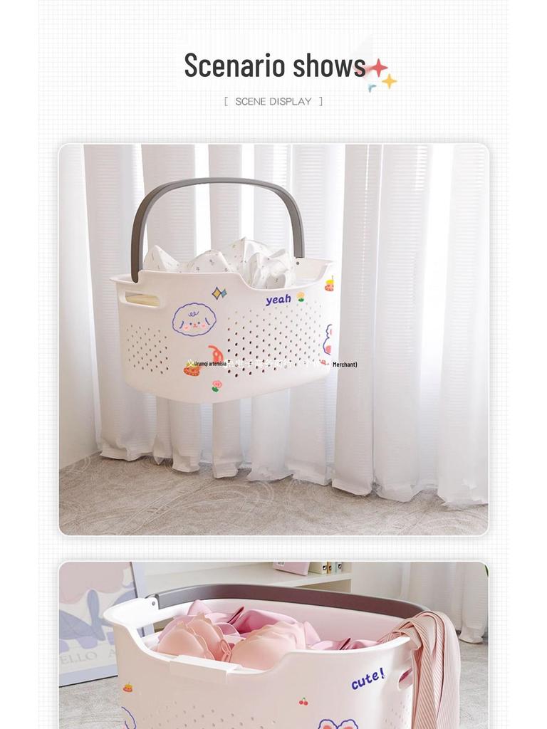 Large Capacity Bathroom Laundry Basket - Stylish Clothes Storage for Shower and Toilet