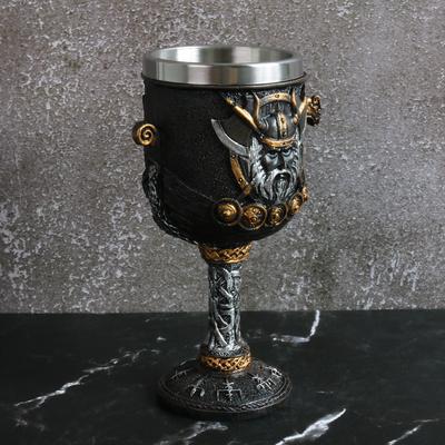 Viking 6,7 oz Edelstahl Weinglas, Ausgefallene Tasse 3D Gravur Personalisiertes Bierkrug Trinkgläser