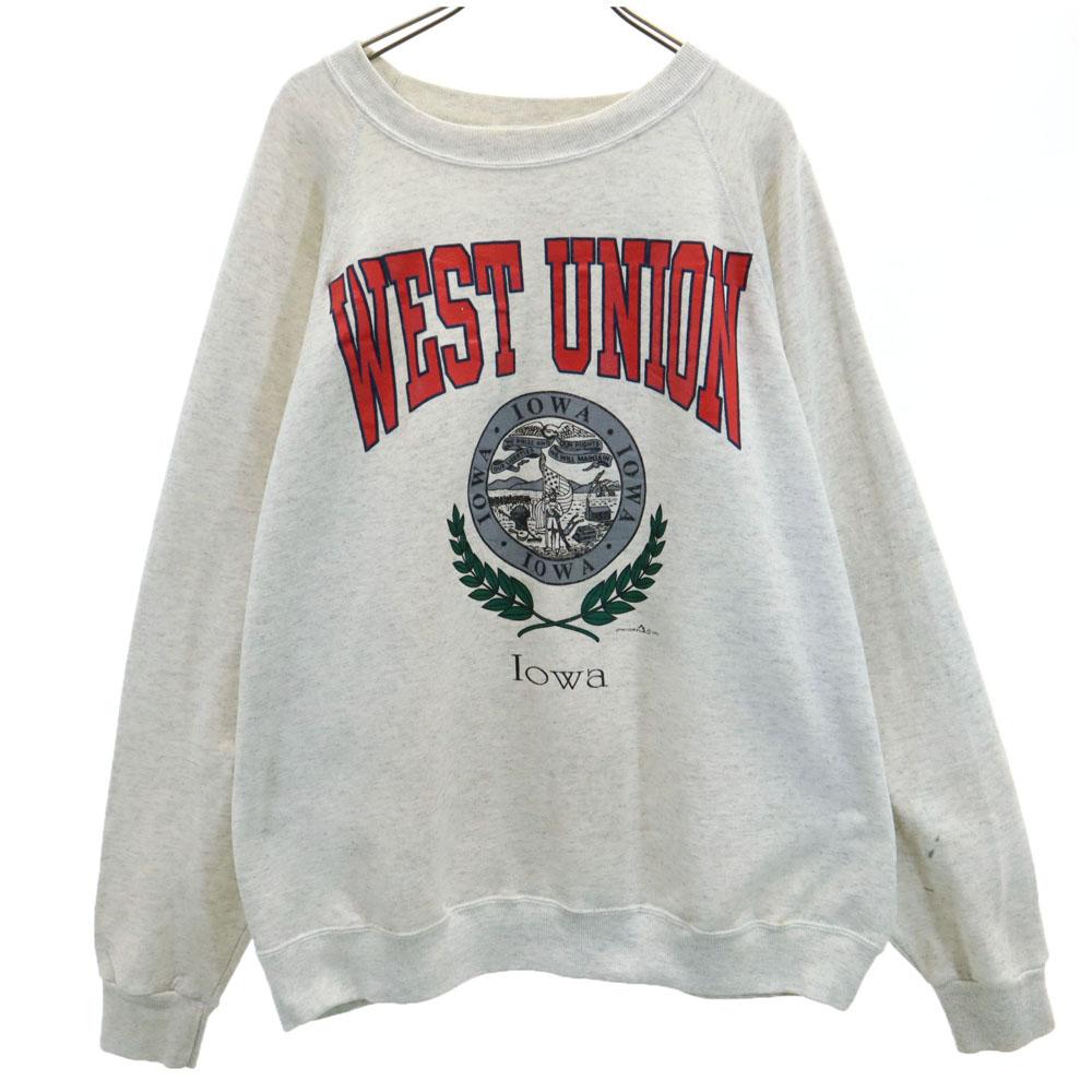 90s Made In USA College Print Long Sleeve Sweat Trainer Men's Used