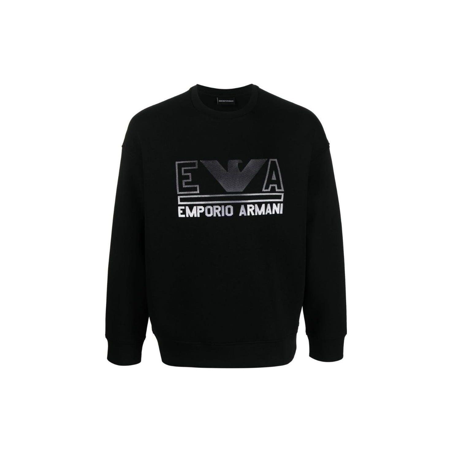 Emporio Armani Ss23 Letter Logo Printed Crew Neck Sweatshirt Men sweatshirt Black 3R1MBT-1JHSZ-0098 S