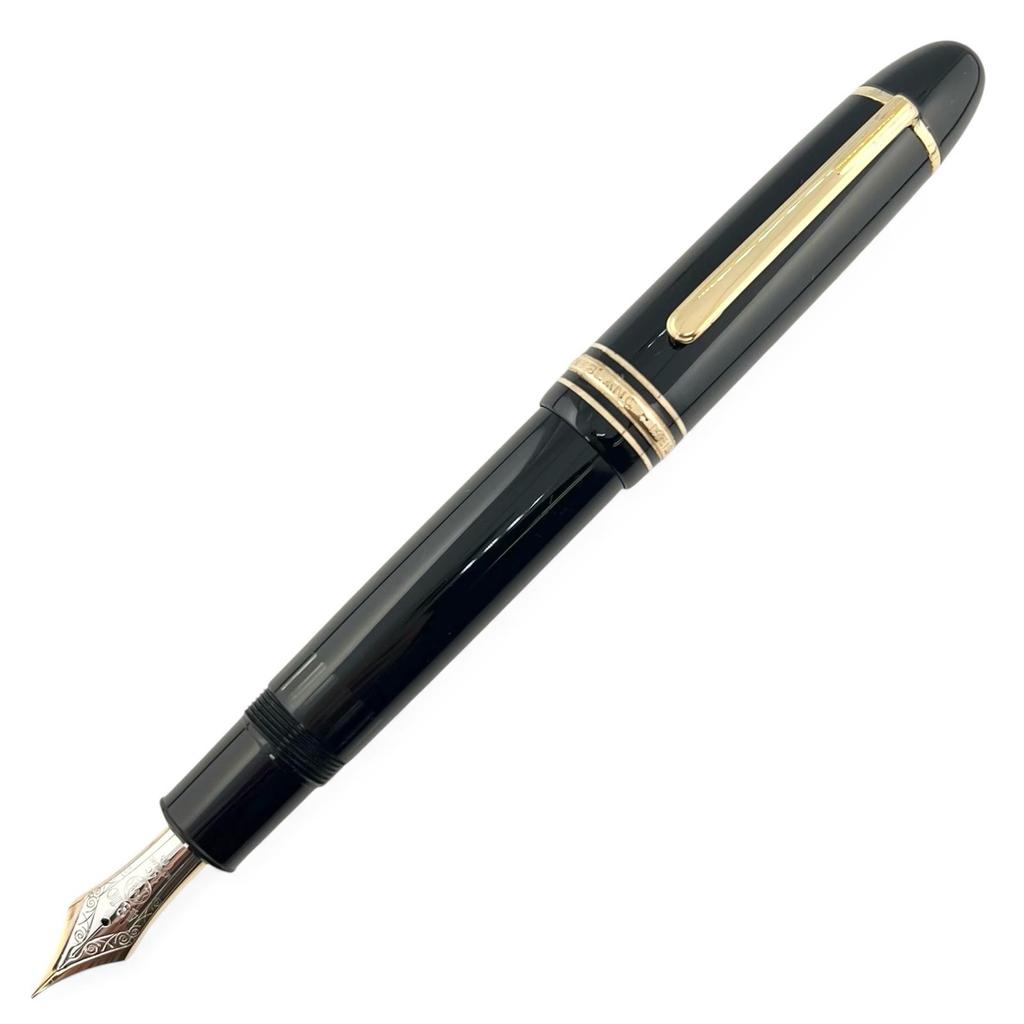 Great MONTBLANC fountain pen Meisterstück 149 Black gold 14K mens Used