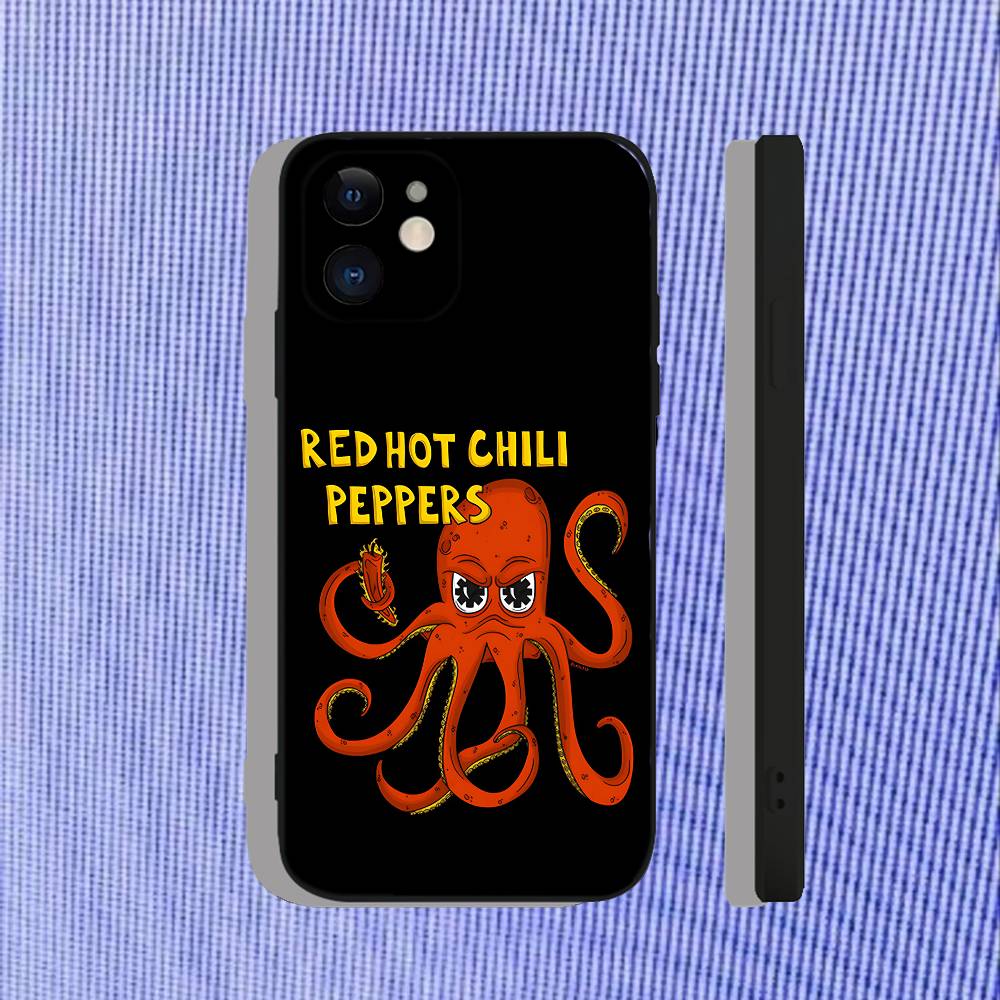Red Hot Chili P-Peppers Phone Case For iPhone 17,16,15,14,13,12,11,Pro,Max,Plus,Air,X,XS,XR,SE,8,7,Mini,Soft Black Funda