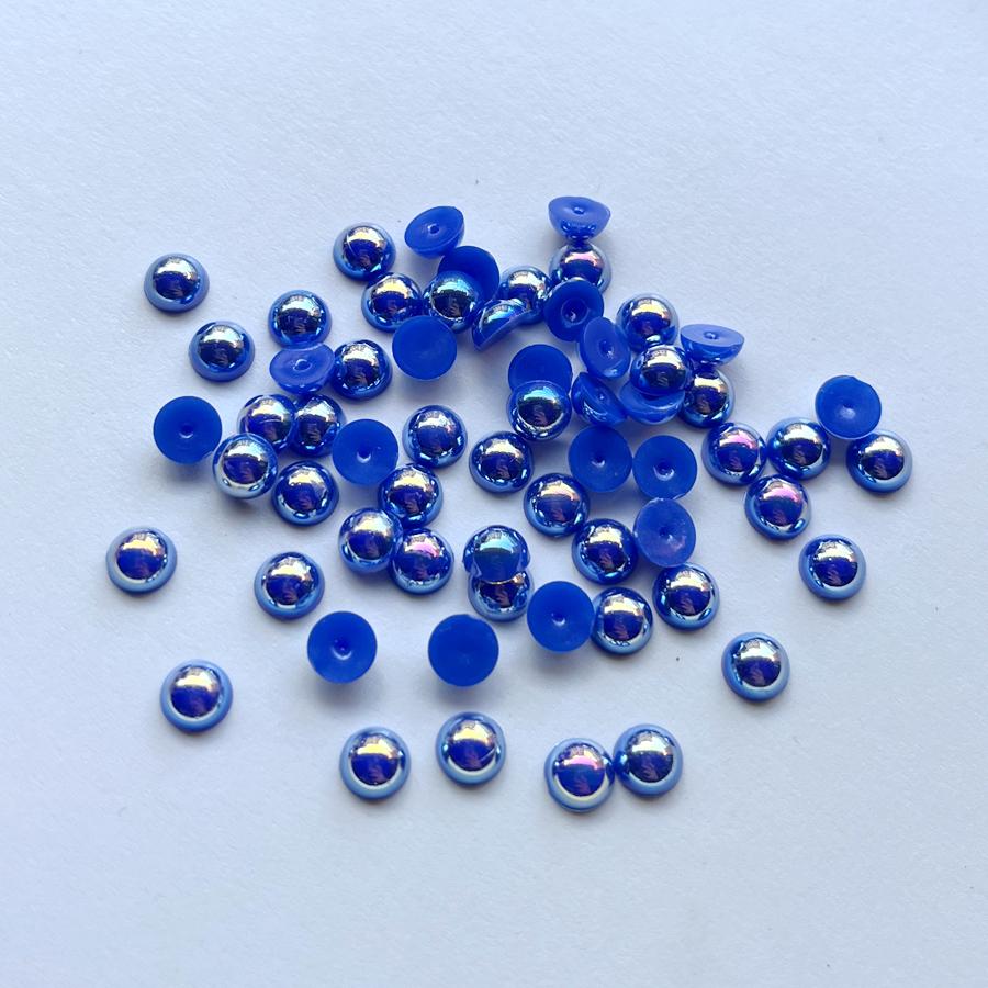 AB Color Abs 6mm Semi-round Beads Diy Jewelry Button Dress Decorative Beads Handmade Accessories 200 Pieces/batch