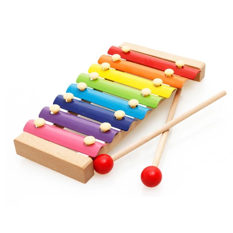 Toy Xylophone Montessori Educational Toy Wooden Eight-Notes Frame Style Xylophone Children Kids Baby Musical Funny Toy