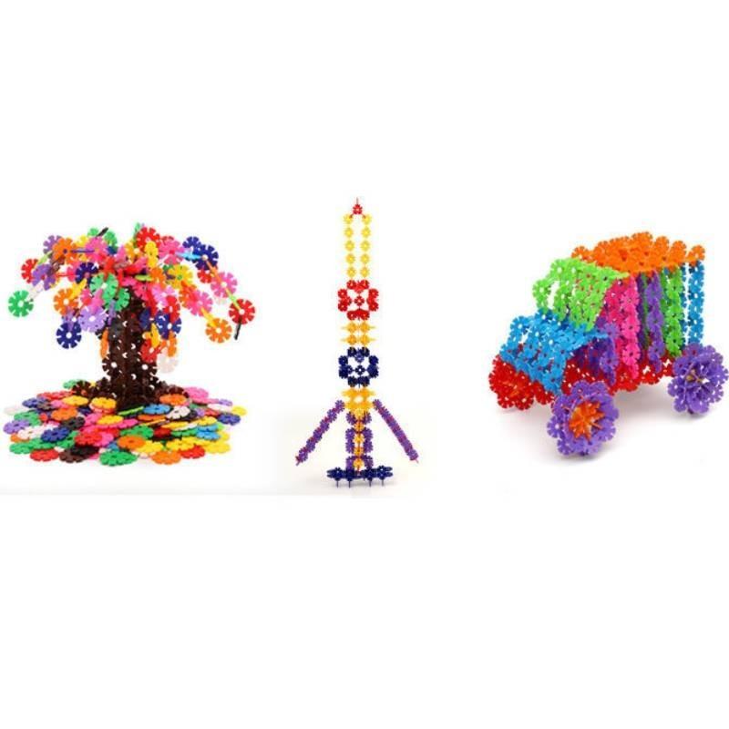 Vibrant Snowflake Building Blocks For Kids Plastic Educational Toy Set 400-800 Pieces