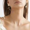 Stylish Gold And Silver Asymmetric Floral Pearl Earrings For Trendy Women