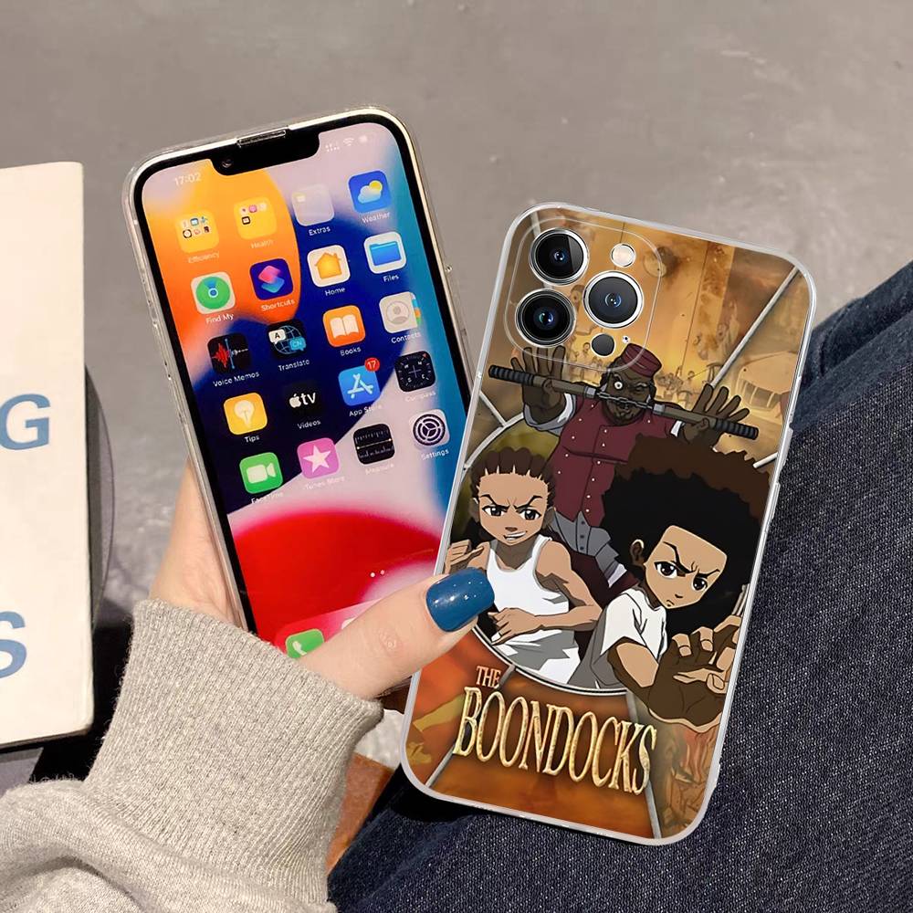 Cartoon The Boondocks Transparent TPU Phone Case For IPhone 17 11 12 13 14 15 16 Pro Max 16 Plus Cover