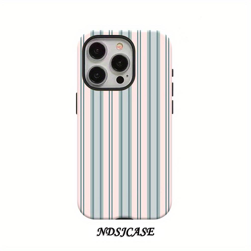 Elegante Custodia a Strisce per iPhone 17 16 15 14 13 12 11 X XR XSMAX 7 8 Air Pro Max Plus Lusso Cover Posteriore a Doppio Strato