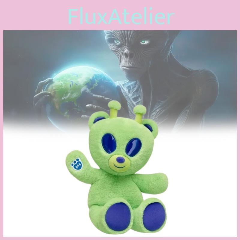 Alien Green Bear Cute Cartoon Plush Toy Durable Short Childhood Doll Collection